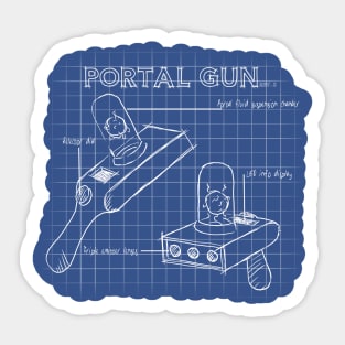 Portal Gun Blueprint Sticker